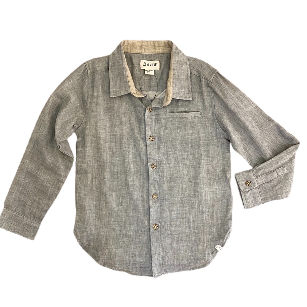 Gauzy Cotton button down- Heather Grey